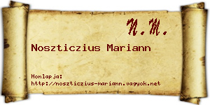 Noszticzius Mariann névjegykártya